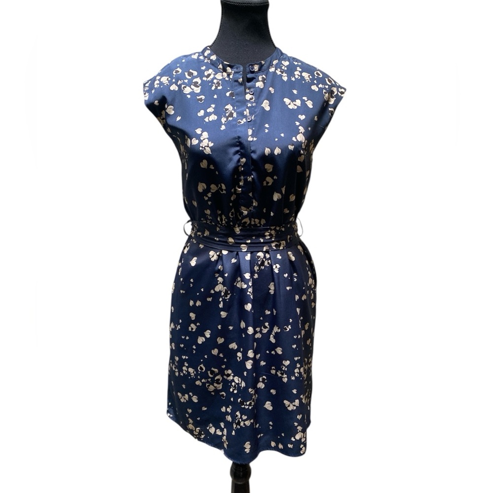 Collective Concepts Navy and Cream Harts Mini Dress GUC S
